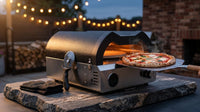 12 In. Propane Pizza Oven, Outdoor Pizza Oven in Black with Rotating Pizza Stone, Glove and Pizza Cutter — Lifestyle