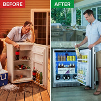 24 In. 4.2 Cu. Ft. Outdoor Refrigerator in Stainless Steel, ADA Compliant — Before & After