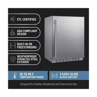 24 In. 4.2 Cu. Ft. Outdoor Refrigerator in Stainless Steel, ADA Compliant — Results & Stats