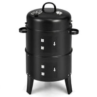 3-In-1 Vertical Charcoal Smoker Portable BBQ Smoker Grill — Studio Shot