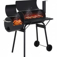 Charcoal Grill Built for Backyard Gatherings, 43 Inch Double Mesh, Temperature Detector, Pulley Design