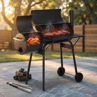 Charcoal Grills 43-Inch Outdoor Grill,Multiple People BBQ Grill with Double Grill Mesh Design,Smoker Grill for Camping,Outdoor Backyard,Patio and Parties,Black — Studio Shot