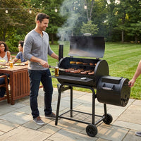 Charcoal Grills 43-Inch Outdoor Grill,Multiple People BBQ Grill with Double Grill Mesh Design,Smoker Grill for Camping,Outdoor Backyard,Patio and Parties,Black — Lifestyle