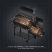 Charcoal Grills 43-Inch Outdoor Grill,Multiple People BBQ Grill with Double Grill Mesh Design,Smoker Grill for Camping,Outdoor Backyard,Patio and Parties,Black — How It Works