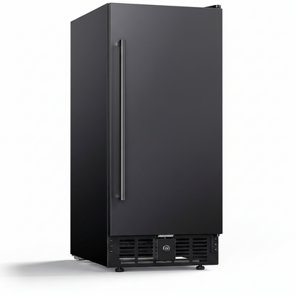 15 Inch under Counter Beverage Refrigerator, 128 Cans Outdoor Fridge with Adjustable Glass Shelves, ≤45Db Quiet Small Beverage Refrigerator for Outdoor Kitchen & Patio (Black)